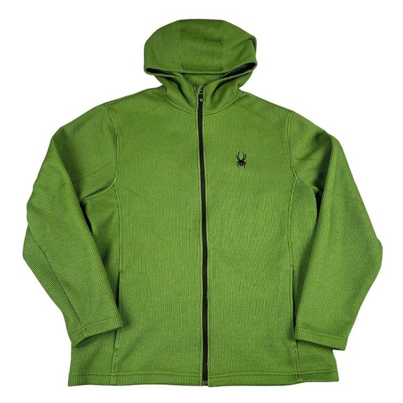 Spyder Mens Full Zip Green Hoodie Sz XL - Picture 1 of 7